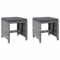 VidaXL 316753 sedia da esterno Terrazzo Seduta imbottita Poliestere, Rattan sintetico, Acciaio Grigio - Vista aggiuntiva 7