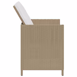 VidaXL 316777 sedia da esterno Terrazzo Seduta imbottita Poliestere, Rattan sintetico, Acciaio Crema, Bianco - Vista aggiuntiva 5
