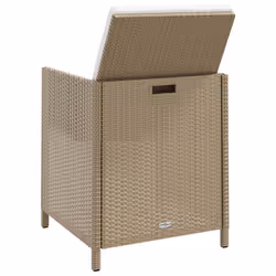 VidaXL 316777 sedia da esterno Terrazzo Seduta imbottita Poliestere, Rattan sintetico, Acciaio Crema, Bianco - Vista aggiuntiva 6