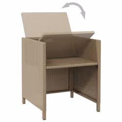 VidaXL 316777 sedia da esterno Terrazzo Seduta imbottita Poliestere, Rattan sintetico, Acciaio Crema, Bianco - Vista aggiuntiva 8