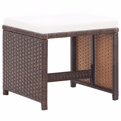 VidaXL 316778 sedia da esterno Terrazzo Seduta imbottita Poliestere, Rattan sintetico, Acciaio Crema, Bianco