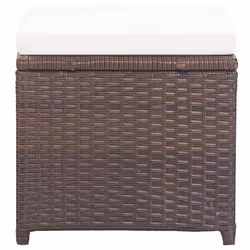 VidaXL 316778 sedia da esterno Terrazzo Seduta imbottita Poliestere, Rattan sintetico, Acciaio Crema, Bianco - Vista aggiuntiva 4