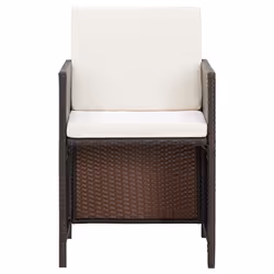 VidaXL 316780 sedia da esterno Terrazzo Seduta imbottita Poliestere, Rattan sintetico, Acciaio Crema, Bianco - Vista aggiuntiva 4