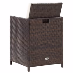 VidaXL 316780 sedia da esterno Terrazzo Seduta imbottita Poliestere, Rattan sintetico, Acciaio Crema, Bianco - Vista aggiuntiva 5