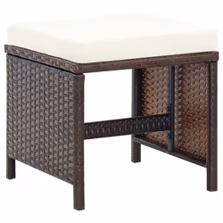 VidaXL 316780 sedia da esterno Terrazzo Seduta imbottita Poliestere, Rattan sintetico, Acciaio Crema, Bianco - Vista aggiuntiva 8