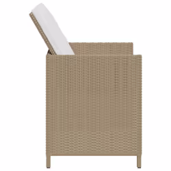 VidaXL 316781 sedia da esterno Terrazzo Seduta imbottita Poliestere, Rattan sintetico, Acciaio Crema, Bianco - Vista aggiuntiva 5