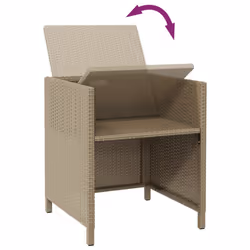 VidaXL 316781 sedia da esterno Terrazzo Seduta imbottita Poliestere, Rattan sintetico, Acciaio Crema, Bianco - Vista aggiuntiva 7