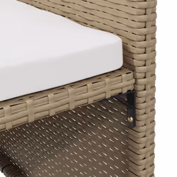 VidaXL 316781 sedia da esterno Terrazzo Seduta imbottita Poliestere, Rattan sintetico, Acciaio Crema, Bianco - Vista aggiuntiva 8