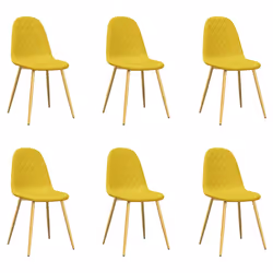 Sedie da Pranzo 6 pz Giallo Senape in Vellutocod mxl 96899 - Vista aggiuntiva 2