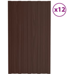 Vidaxl - Pannelli da Tetto 12 pz in Acciaio Zincato Marrone 80x45 cm 18864