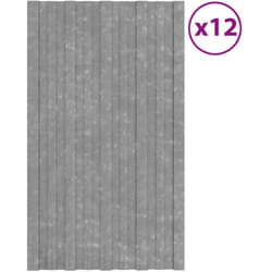 Vidaxl - 12 pz Pannelli da Tetto, Lastra di copertura in Acciaio Zincato Argento 80x45 cm