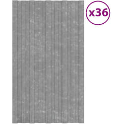 36 pz Pannelli da Tetto, Lastra di copertura in Acciaio Zincato Argento 80x45 cm vidaXL