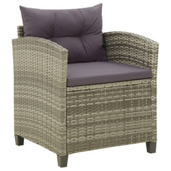 VidaXL 316872 sedia da esterno Terrazzo Seduta imbottita Rattan sintetico, Acciaio Grigio