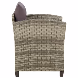 VidaXL 316872 sedia da esterno Terrazzo Seduta imbottita Rattan sintetico, Acciaio Grigio