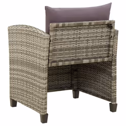 VidaXL 316872 sedia da esterno Terrazzo Seduta imbottita Rattan sintetico, Acciaio Grigio - Vista aggiuntiva 4
