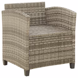 VidaXL 316872 sedia da esterno Terrazzo Seduta imbottita Rattan sintetico, Acciaio Grigio - Vista aggiuntiva 5