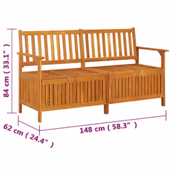 VidaXL 316743 panca da esterno Legno di acacia, Tessuto, Poliestere - Vista aggiuntiva 8