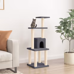 Questo tiragraffi può essere utilizzato dai vostri gatti per graffiare, arrampicarsi, appollaiarsi, nascondersi e riposare. I ...