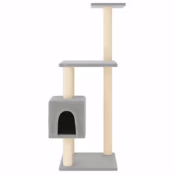 vidaXL Albero per Gatti con Tiragraffi in Sisal Grigio Chiaro 104 cm - Vista aggiuntiva 3