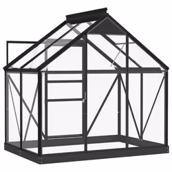 vidaXL Serra in Vetro Antracite 155x103x191 cm Telaio in Alluminio - Vista aggiuntiva 3