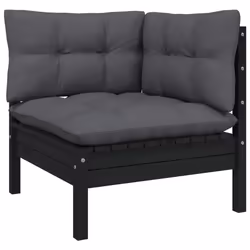 Divano da Giardino a 2 Posti con Cuscini Nero Massello di Pinocod mxl 70747 - Vista aggiuntiva 2