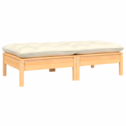 Divano da Giardino a 2 Posti con Cuscini Crema Massello di Pinocod mxl 94751