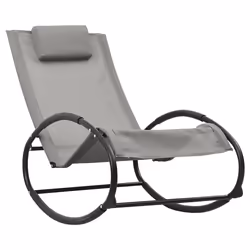 VidaXL 317584 sedia da esterno Acciaio, Tessile Grigio - Vista aggiuntiva 2