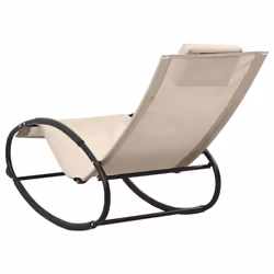 VidaXL 317585 sedia da esterno Terrazzo Seduta imbottita Acciaio, Tessile Crema - Vista aggiuntiva 5