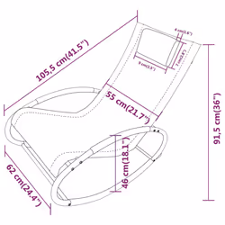 VidaXL 317585 sedia da esterno Terrazzo Seduta imbottita Acciaio, Tessile Crema - Vista aggiuntiva 7