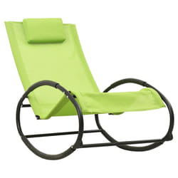 VidaXL 317586 sedia da esterno Terrazzo Seduta imbottita Acciaio, Tessile Verde