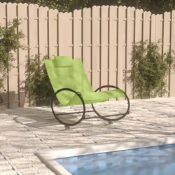 VidaXL 317586 sedia da esterno Terrazzo Seduta imbottita Acciaio, Tessile Verde