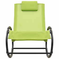 VidaXL 317586 sedia da esterno Terrazzo Seduta imbottita Acciaio, Tessile Verde