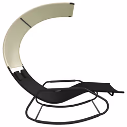 VidaXL 317587 sedia da esterno Salone Seduta imbottita Poliestere, Acciaio Nero, Crema - Vista aggiuntiva 4