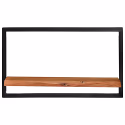 Mensole Parete 2pz 60x25x35 cm Legno Massello Acacia e Acciaio cod mxl 104549 - Vista aggiuntiva 2