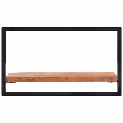Mensole Parete 2pz 60x25x35 cm Legno Massello Acacia e Acciaio cod mxl 104549 - Vista aggiuntiva 3