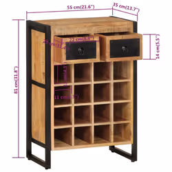 VidaXL 338464 scaffale per vino Legno - Vista aggiuntiva 8