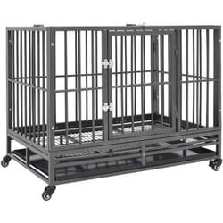 Vidaxl - Gabbia per Cani, Kennel per Cani con Ruote in Acciaio 102x72x85 cm