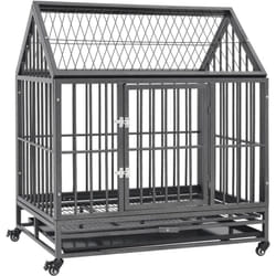 Gabbia per Cani, Kennel per Cani con Ruote in Acciaio e Tetto 92x62x106 cm Vidaxl