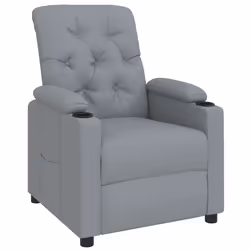 vidaXL Poltrona Reclinabile in Tessuto Grigio Chiaro - Vista aggiuntiva 2