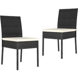 Sedie da Pranzo per Giardino 2 pz in Polyrattan Nero