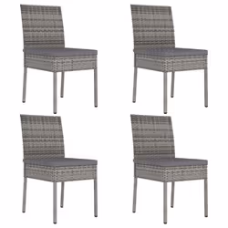 VidaXL 317169, Terrazzo, Seduta imbottita, Rattan sintetico, Acciaio, Grigio, Poliestere, 110 kg