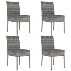 VidaXL 317169 sedia da esterno Terrazzo Seduta imbottita Rattan sintetico, Acciaio Grigio