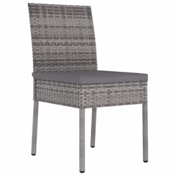 VidaXL 317169 sedia da esterno Terrazzo Seduta imbottita Rattan sintetico, Acciaio Grigio