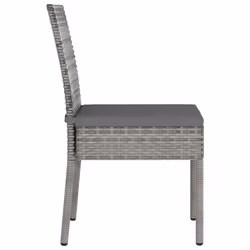 VidaXL 317169 sedia da esterno Terrazzo Seduta imbottita Rattan sintetico, Acciaio Grigio