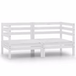 vidaXL Divano da Giardino a 2 Posti Bianco in Legno Massello di Pino - Vista aggiuntiva 2
