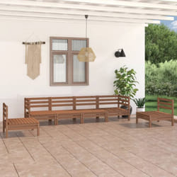 Set Divani da Giardino 6 pz Miele in Legno Massello di Pino Vidaxl 178918
