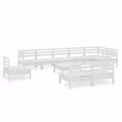 vidaXL Set Salotto da Giardino 10 pz in Legno Massello di Pino Bianco - Vista aggiuntiva 2