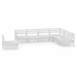 vidaXL Set Salotto da Giardino 7 pz in Legno Massello di Pino Bianco - Vista aggiuntiva 2