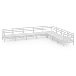 Set Salotto da Giardino 8 pz in Legno Massello di Pino Bianco Vidaxl