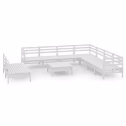 vidaXL Set Salotto da Giardino 10 pz in Legno Massello di Pino Bianco - Vista aggiuntiva 2
